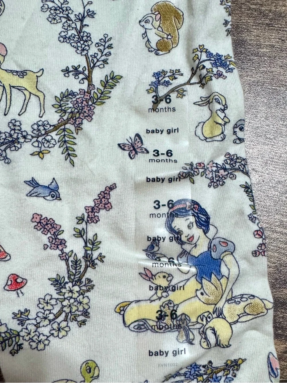 Disney Baby Gap Snow White 3pk bodysuit with matching pants 3-6 months NWT